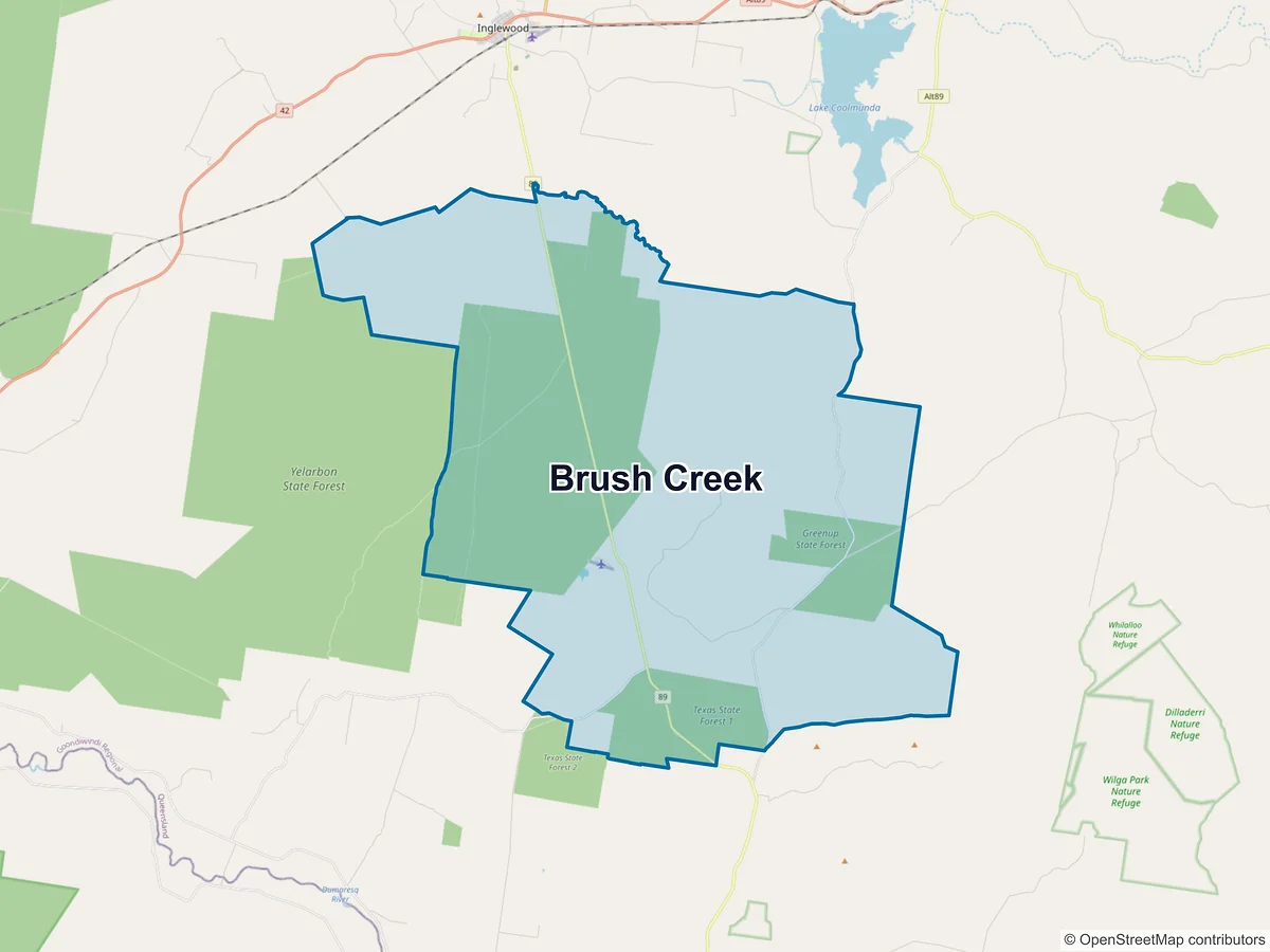 Map of Brush Creek, QLD, Australia