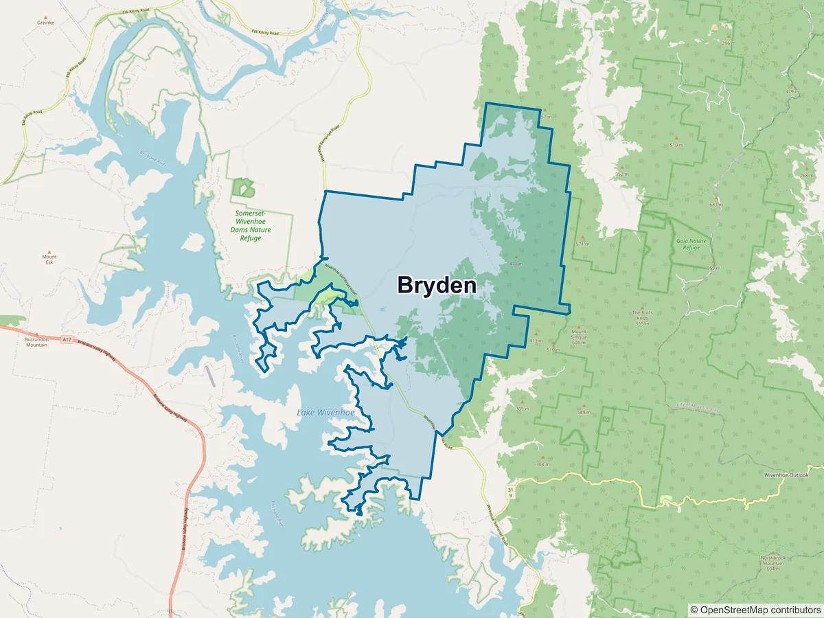 Map of Bryden, QLD, Australia