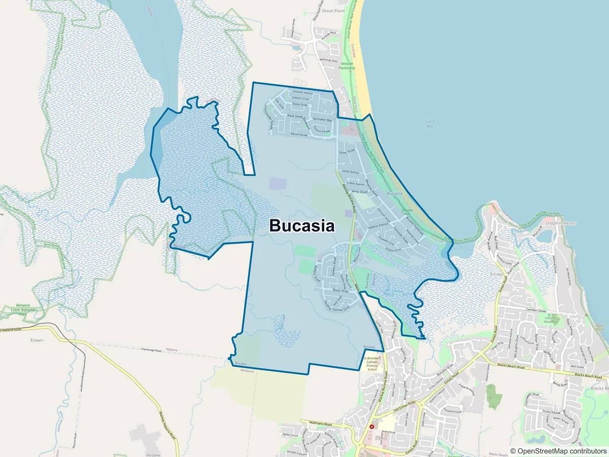Map of Bucasia, QLD, Australia