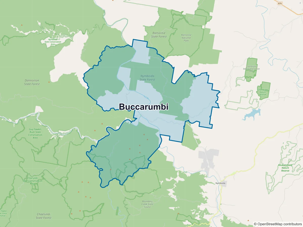 Map of Buccarumbi, NSW, Australia