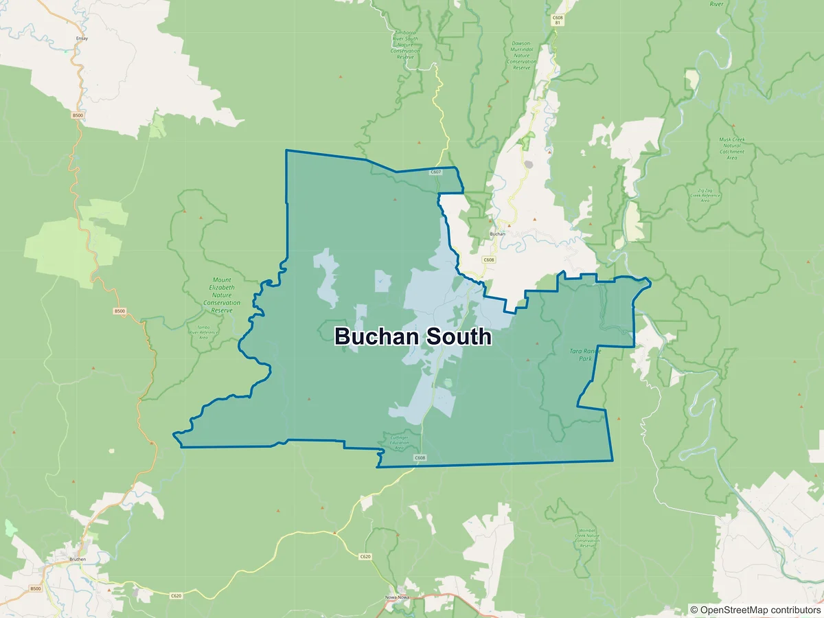 Map of Buchan South, VIC, Australia