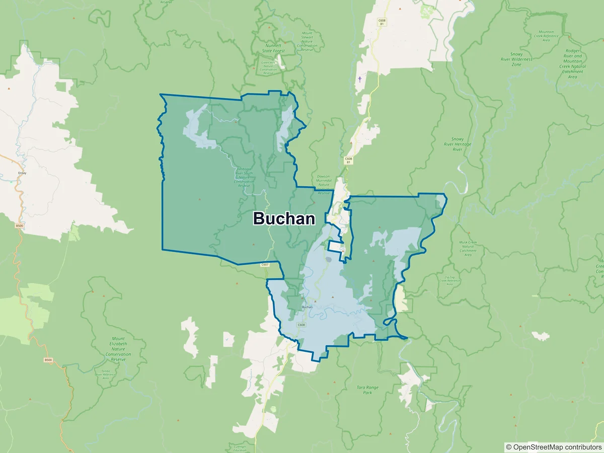 Map of Buchan, VIC, Australia