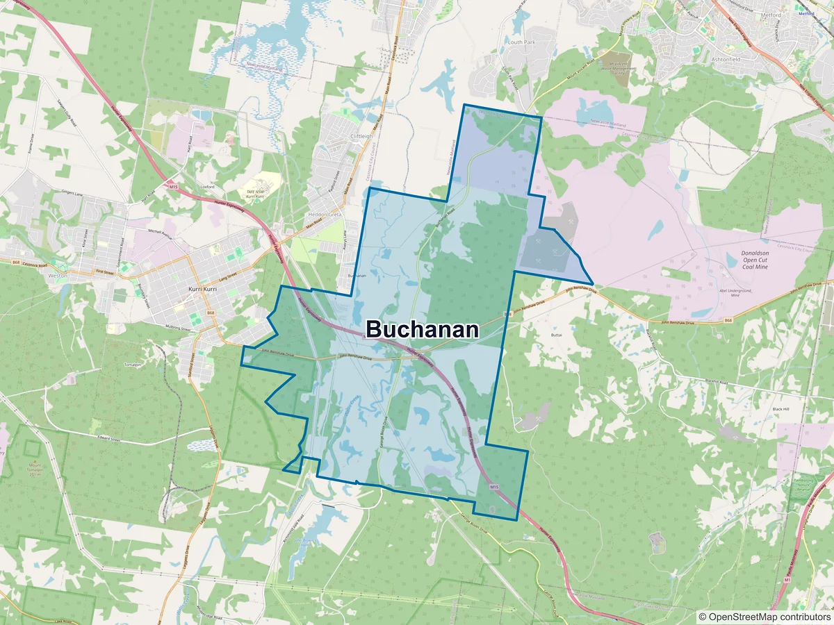 Map of Buchanan, NSW, Australia