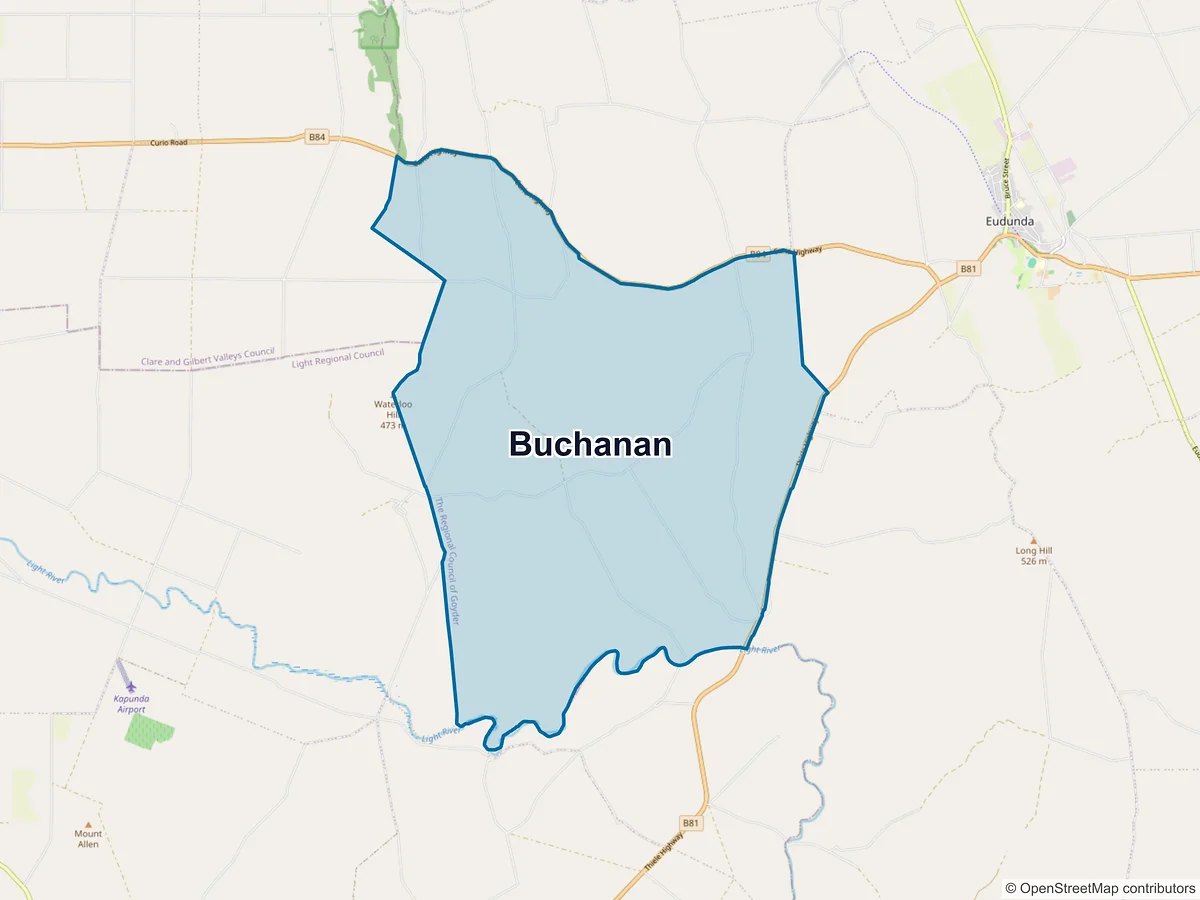 Map of Buchanan, SA, Australia