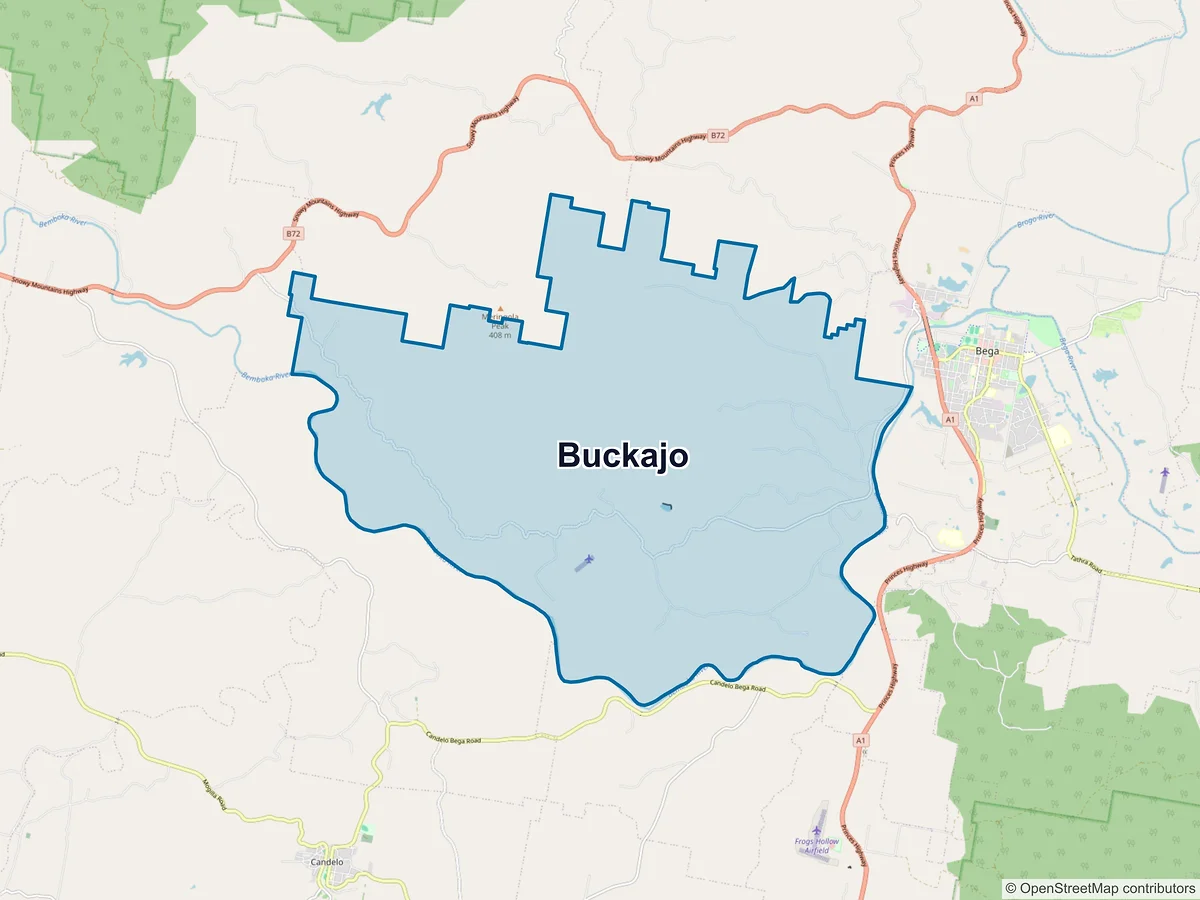 Map of Buckajo, NSW, Australia