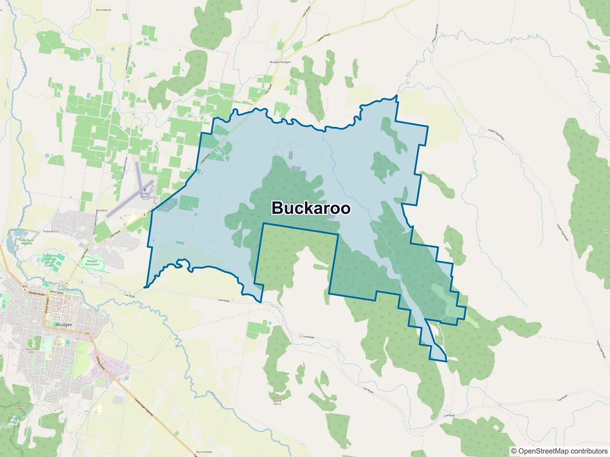 Map of Buckaroo, NSW, Australia