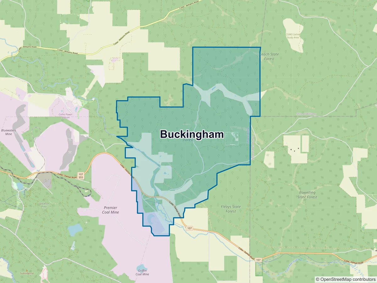 Map of Buckingham, WA, Australia