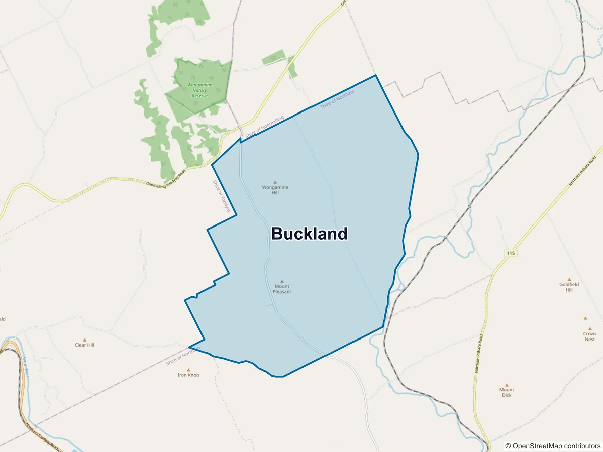 Map of Buckland, WA, Australia