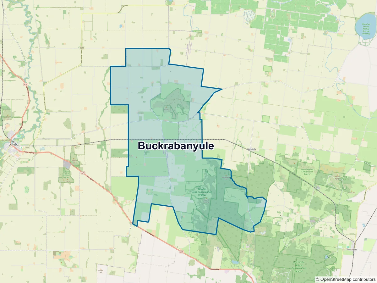 Map of Buckrabanyule, VIC, Australia