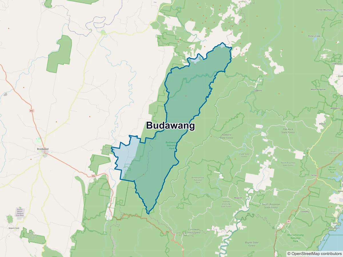 Map of Budawang, NSW, Australia