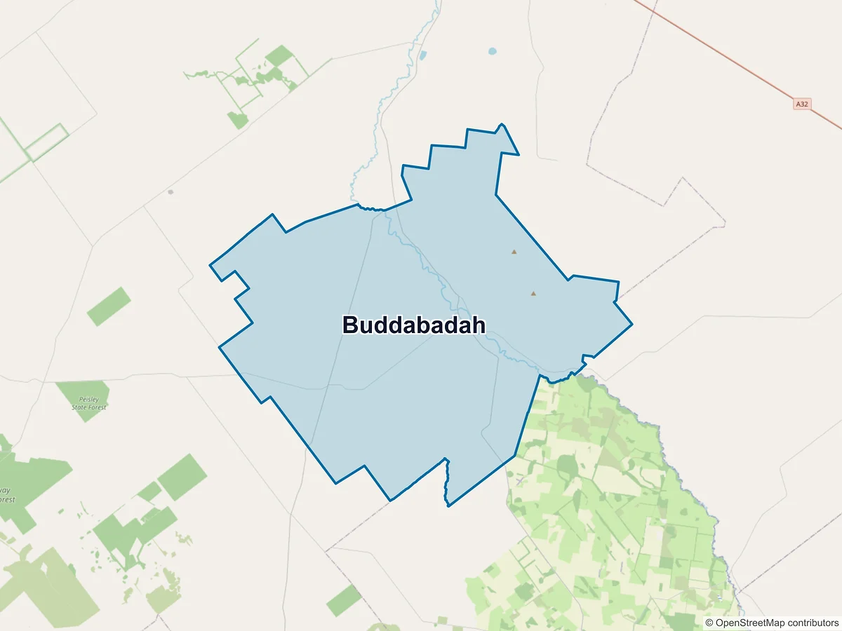 Map of Buddabadah, NSW, Australia