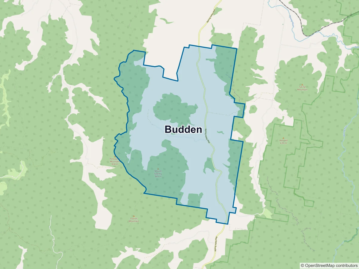 Map of Budden, NSW, Australia