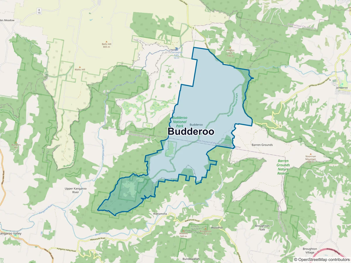 Map of Budderoo, NSW, Australia