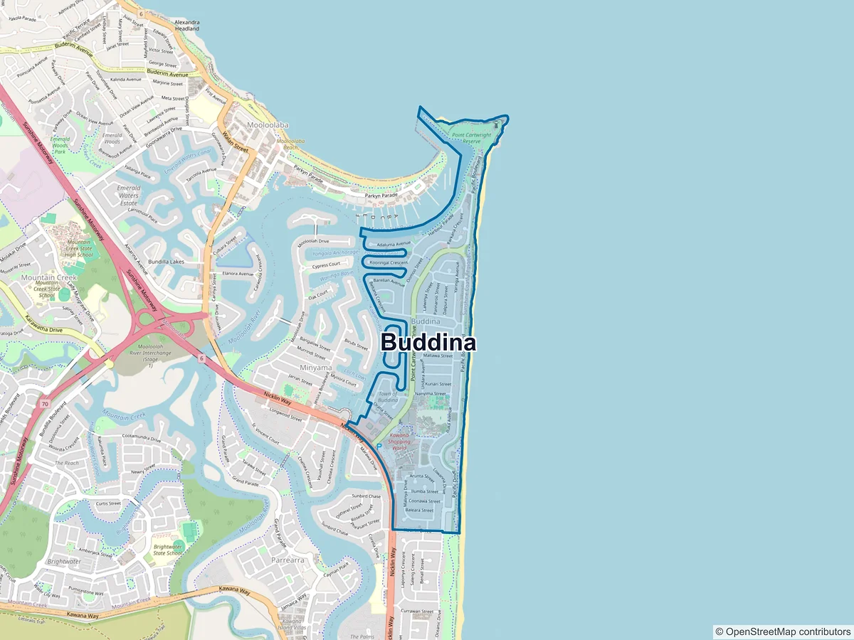 Map of Buddina, QLD, Australia