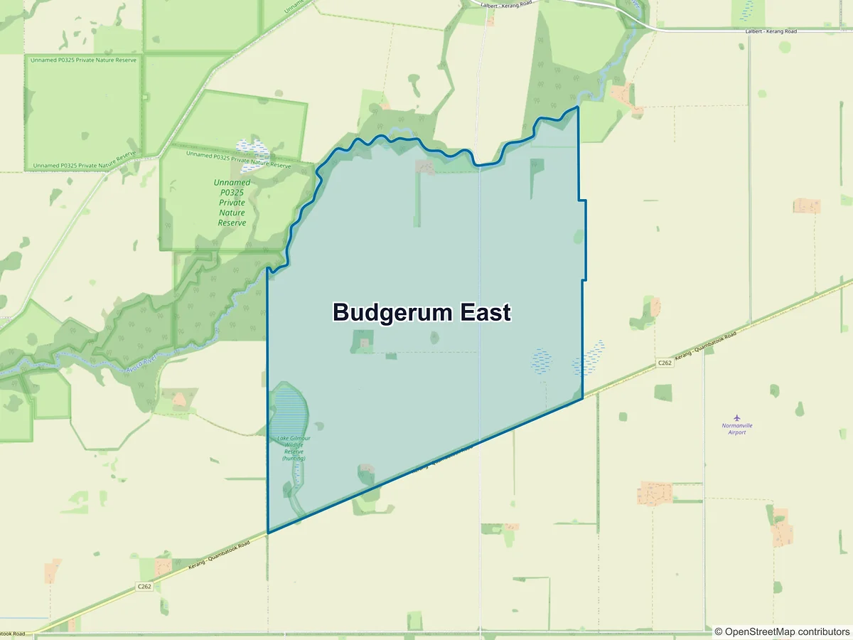 Map of Budgerum East, VIC, Australia