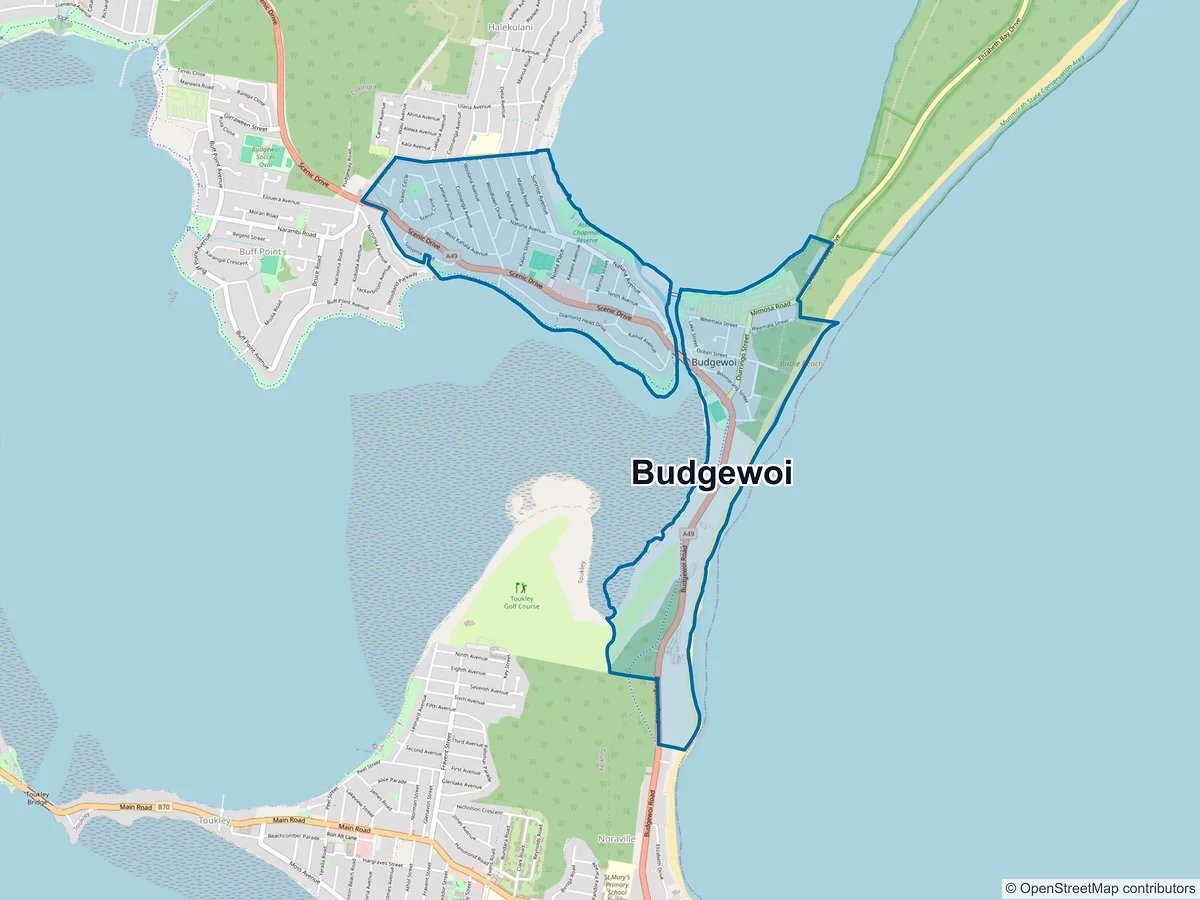 Map of Budgewoi, NSW, Australia