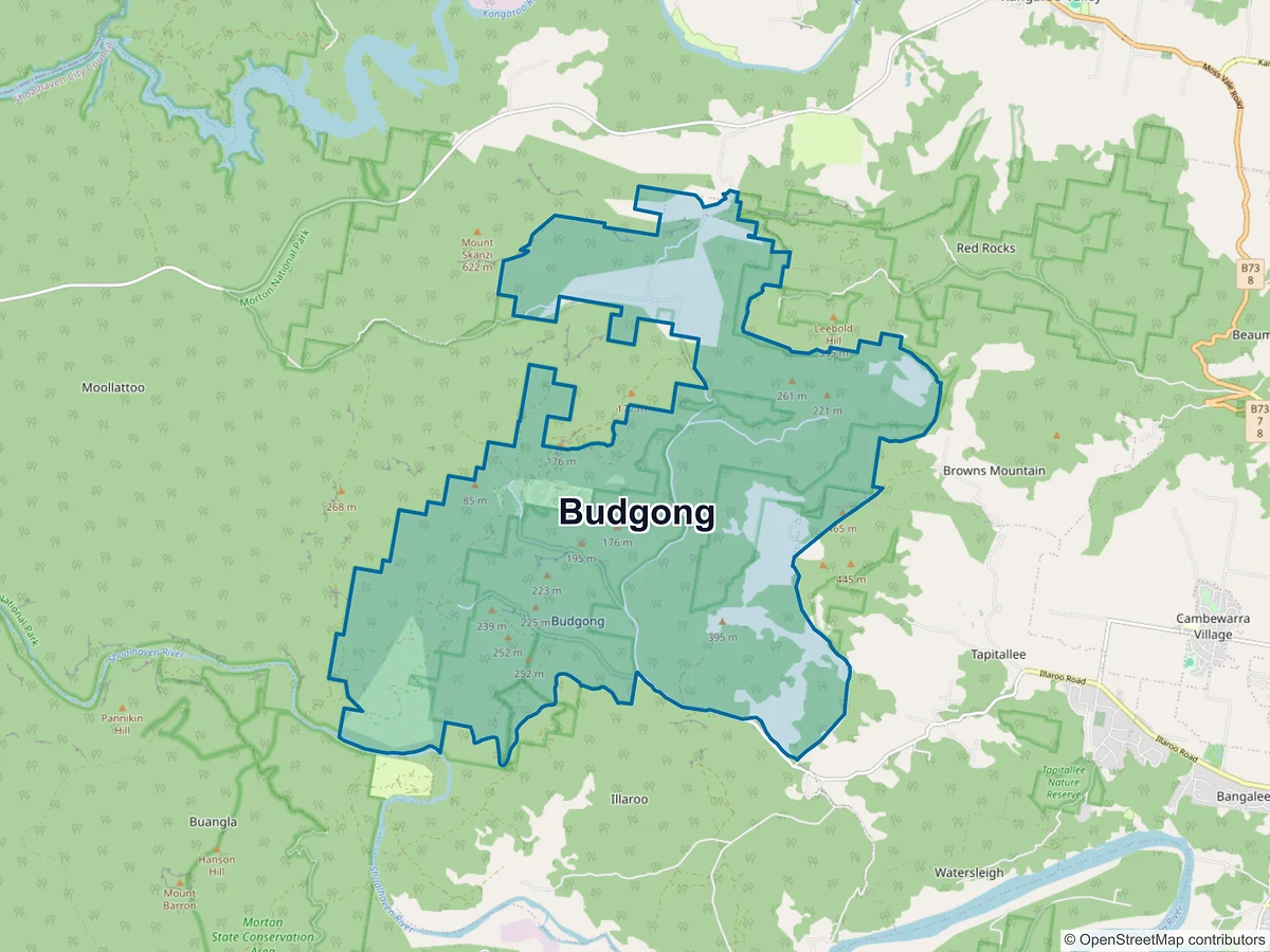 Map of Budgong, NSW, Australia