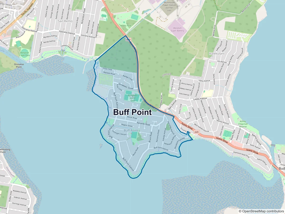 Map of Buff Point, NSW, Australia