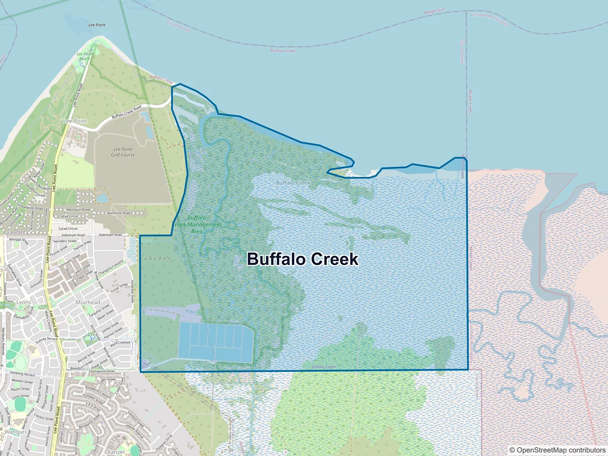 Map of Buffalo Creek, NT, Australia