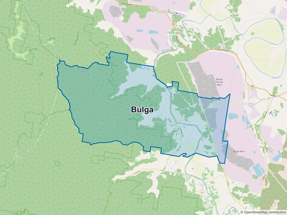 Map of Bulga, NSW, Australia