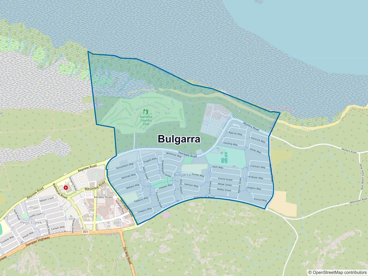 Map of Bulgarra, WA, Australia