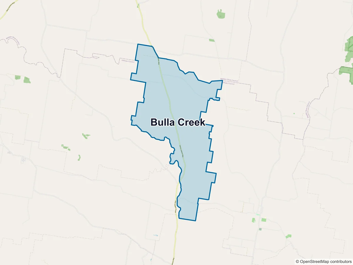 Map of Bulla Creek, NSW, Australia