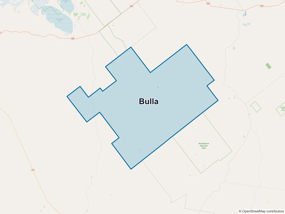 Map of Bulla, NSW, Australia