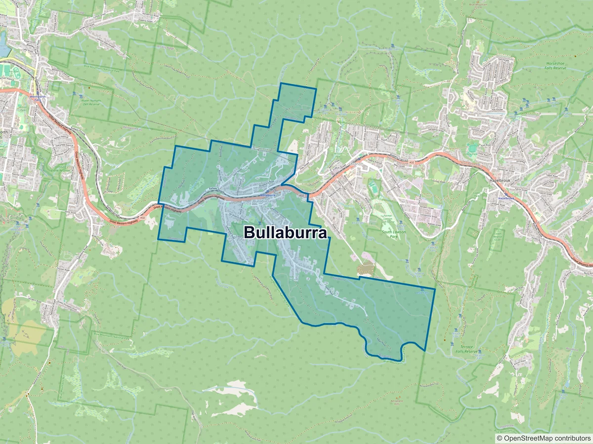 Map of Bullaburra, NSW, Australia