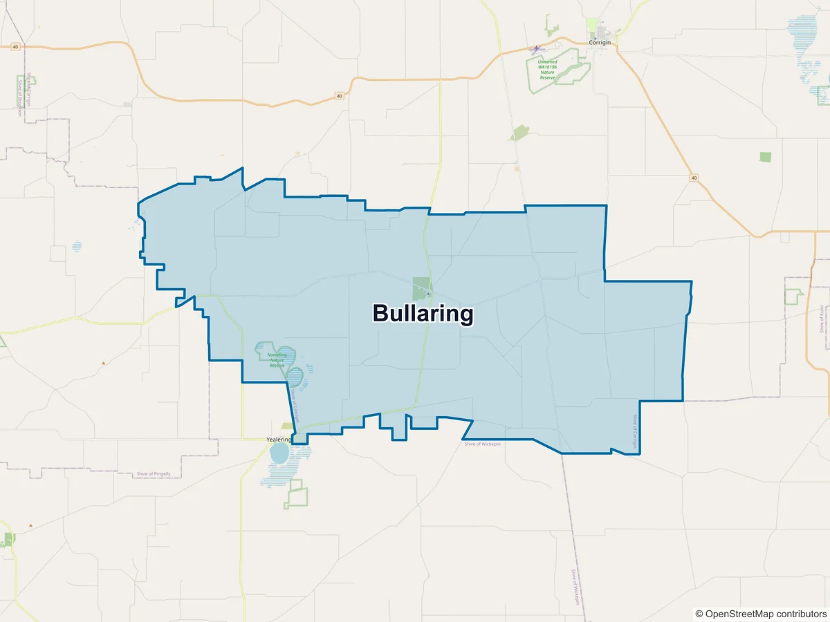 Map of Bullaring, WA, Australia