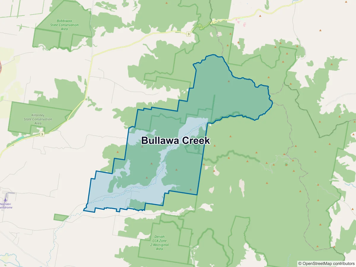 Map of Bullawa Creek, NSW, Australia
