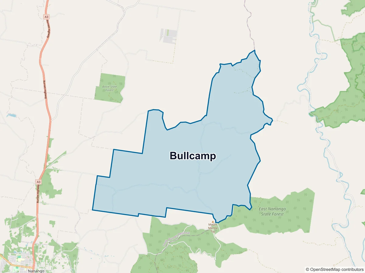 Map of Bullcamp, QLD, Australia