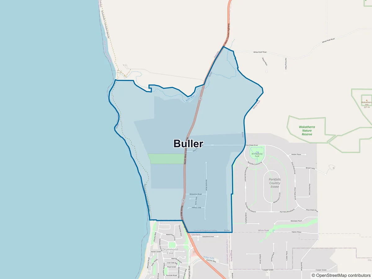 Map of Buller, WA, Australia