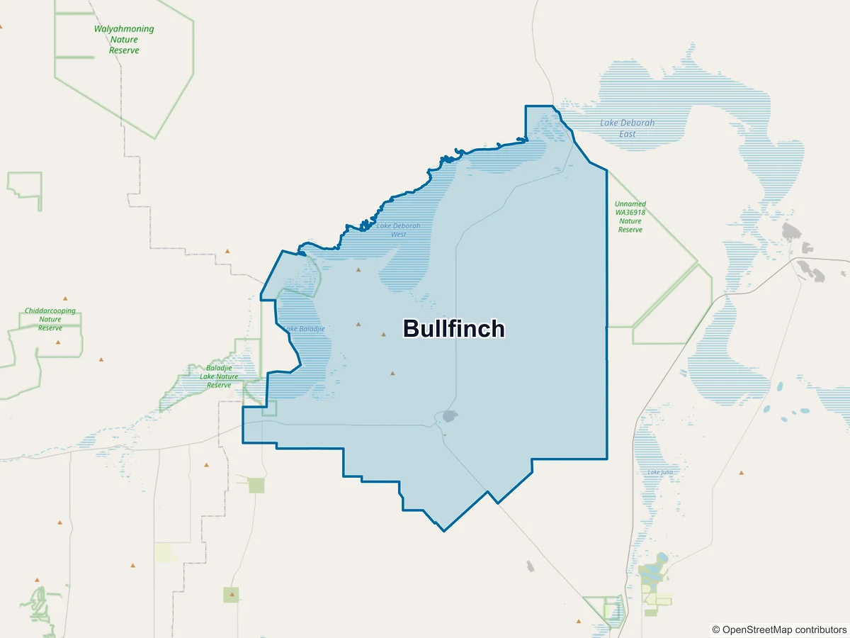 Map of Bullfinch, WA, Australia