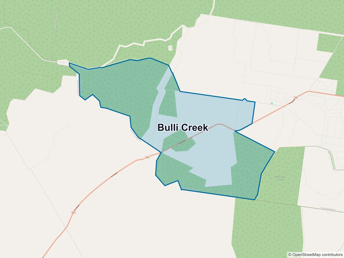 Map of Bulli Creek, QLD, Australia