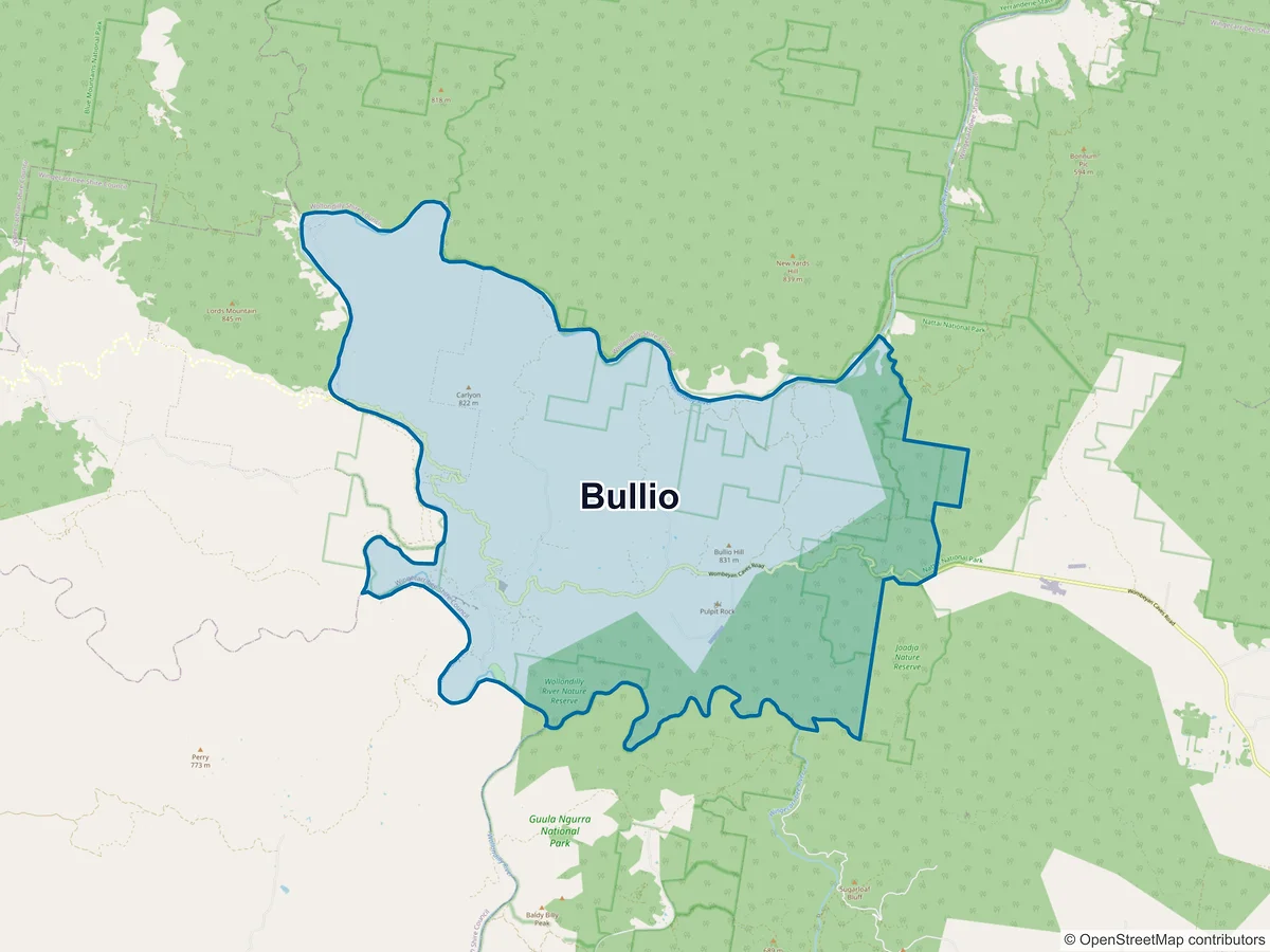 Map of Bullio, NSW, Australia