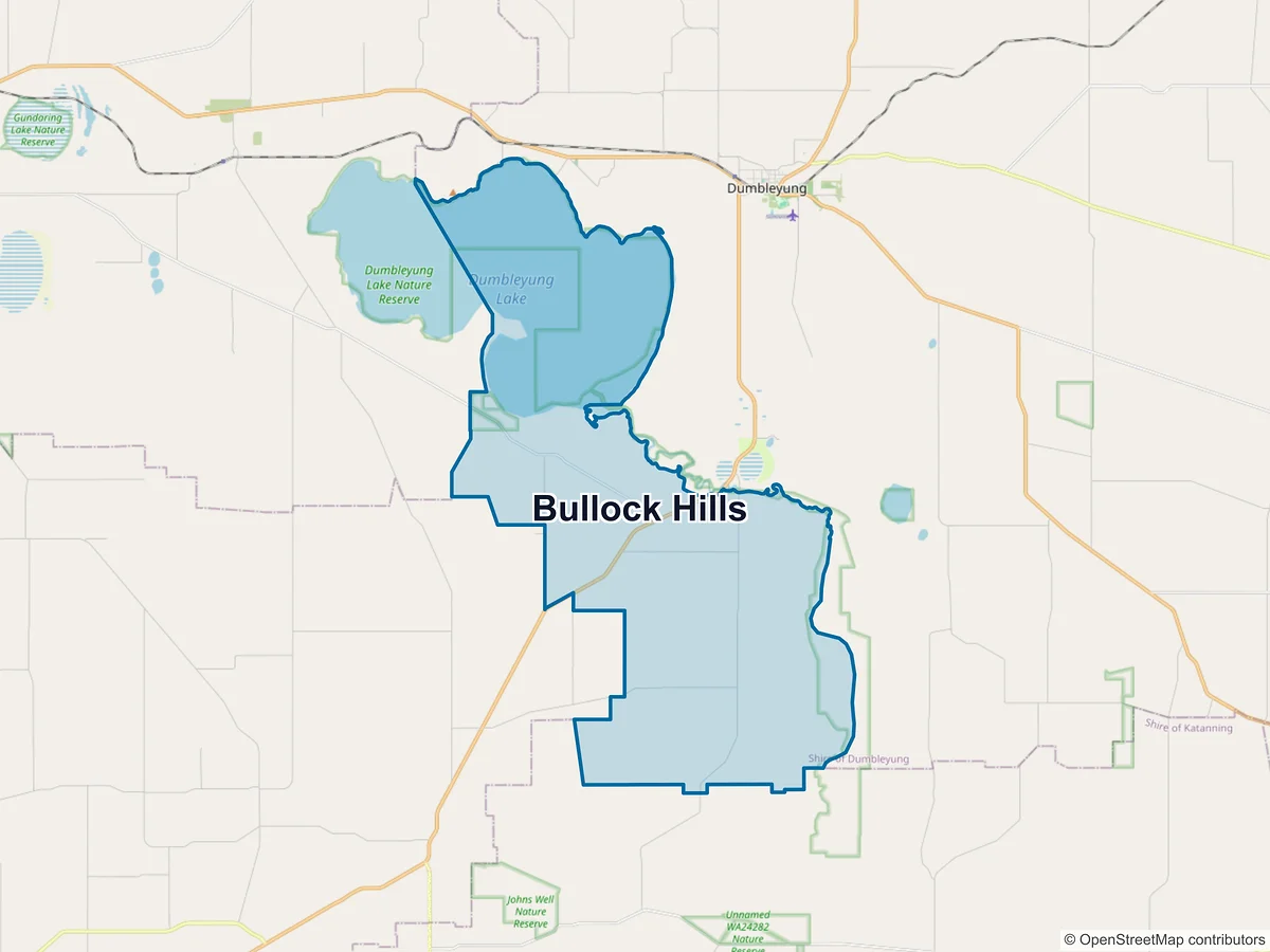Map of Bullock Hills, WA, Australia