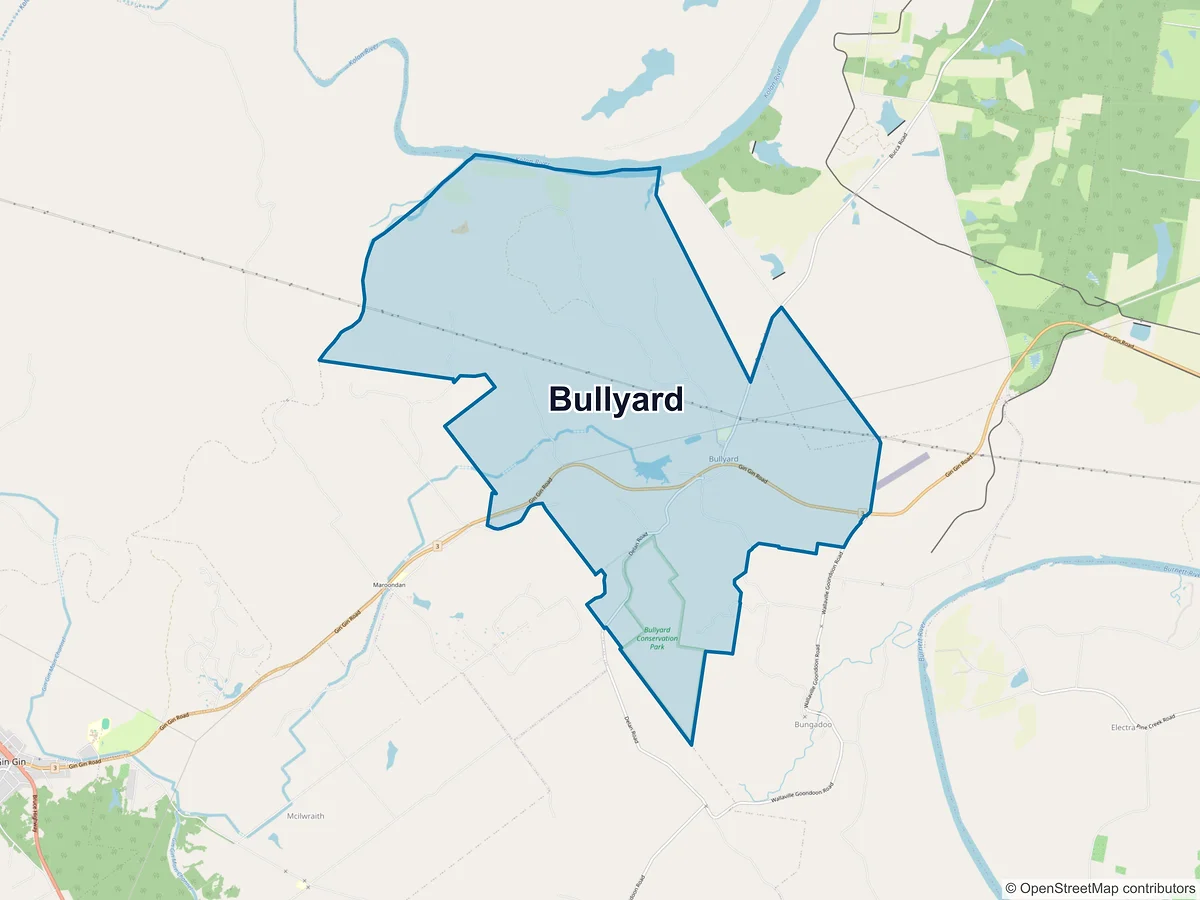 Map of Bullyard, QLD, Australia
