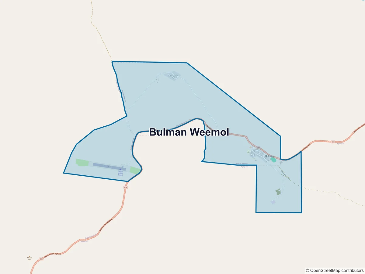 Map of Bulman Weemol, NT, Australia