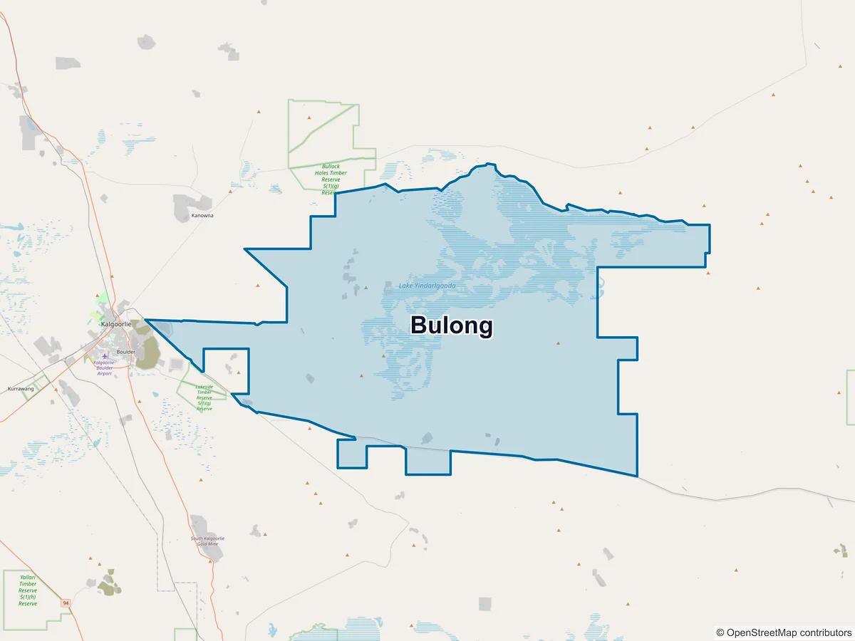 Map of Bulong, WA, Australia