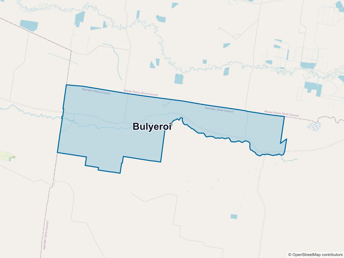 Map of Bulyeroi, NSW, Australia