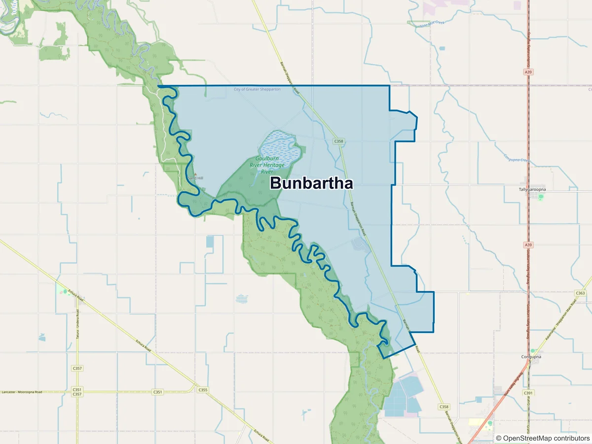 Map of Bunbartha, VIC, Australia