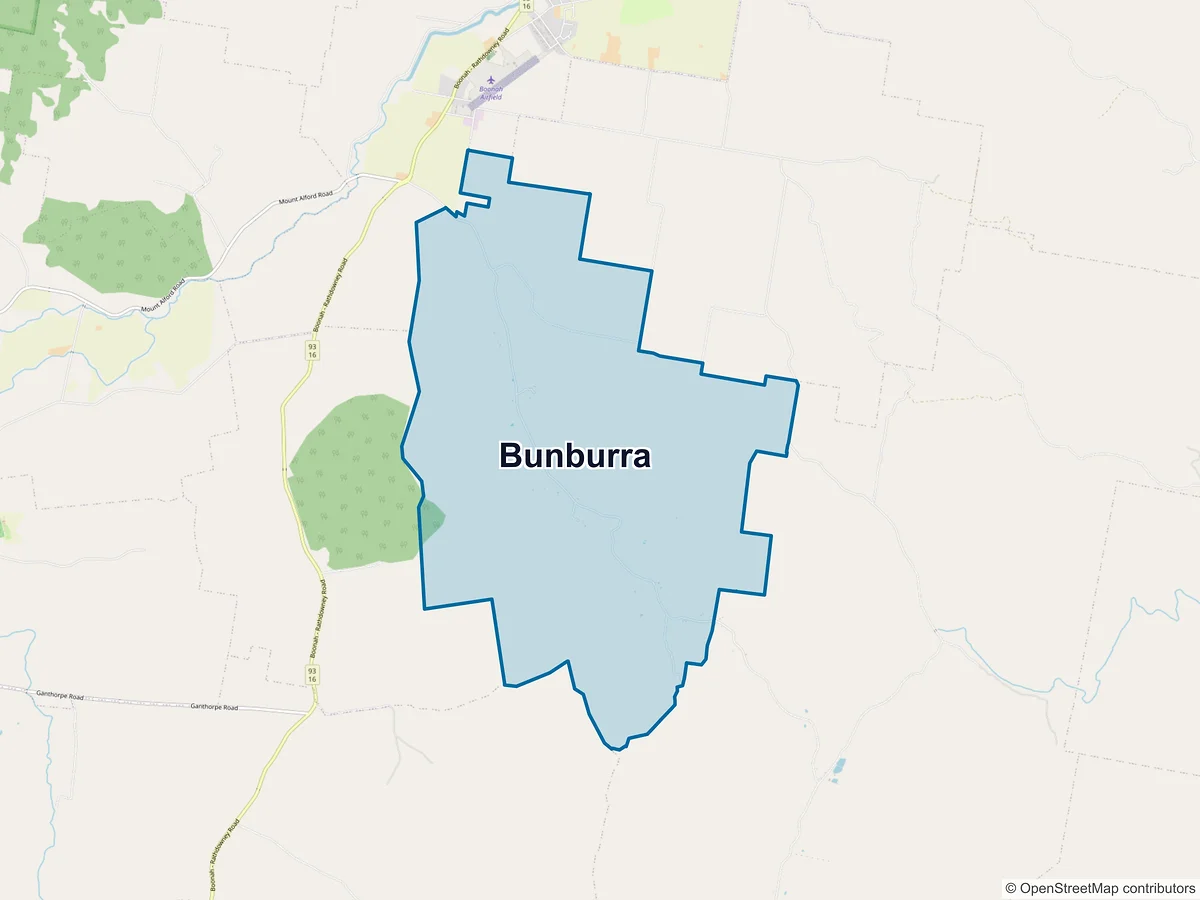 Map of Bunburra, QLD, Australia