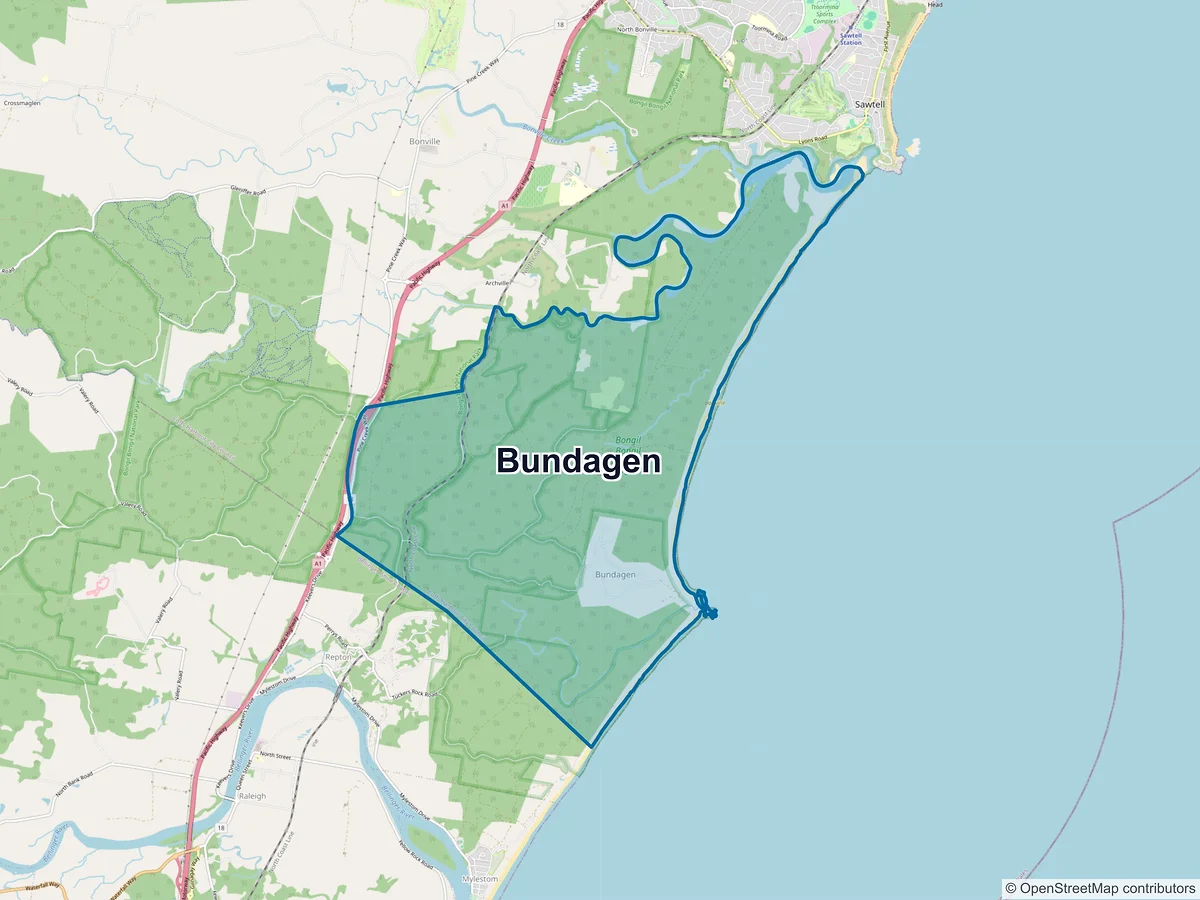 Map of Bundagen, NSW, Australia