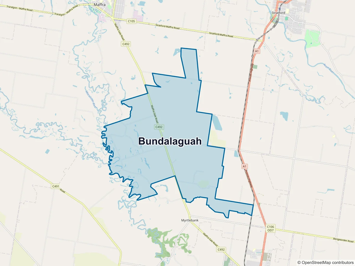 Map of Bundalaguah, VIC, Australia