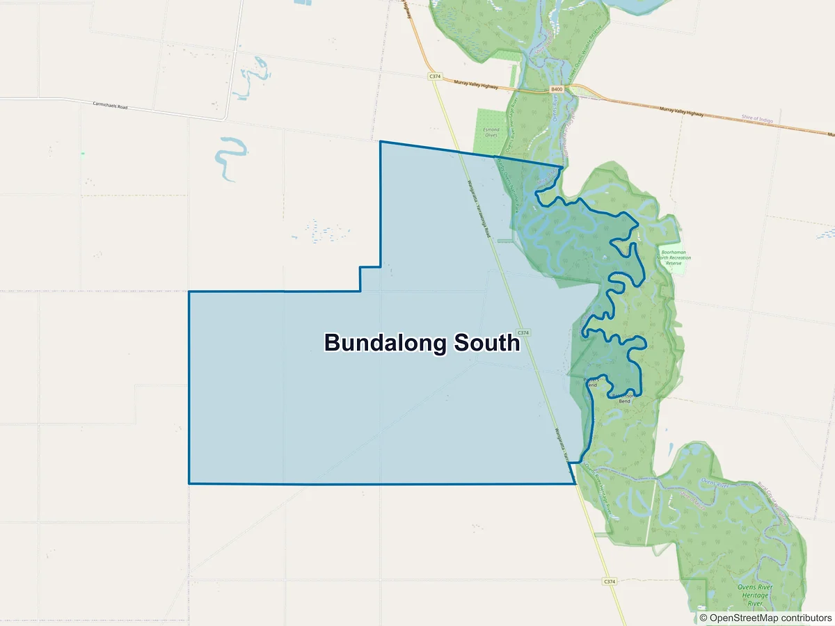 Map of Bundalong South, VIC, Australia