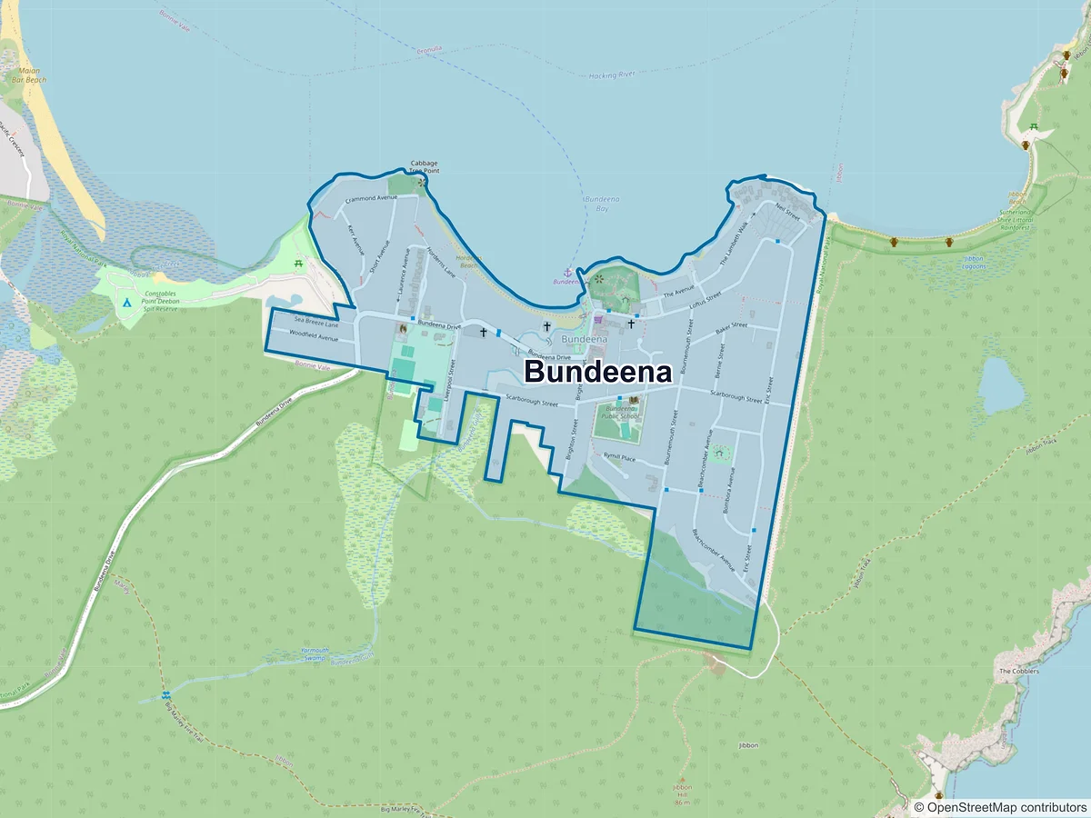 Map of Bundeena, NSW, Australia
