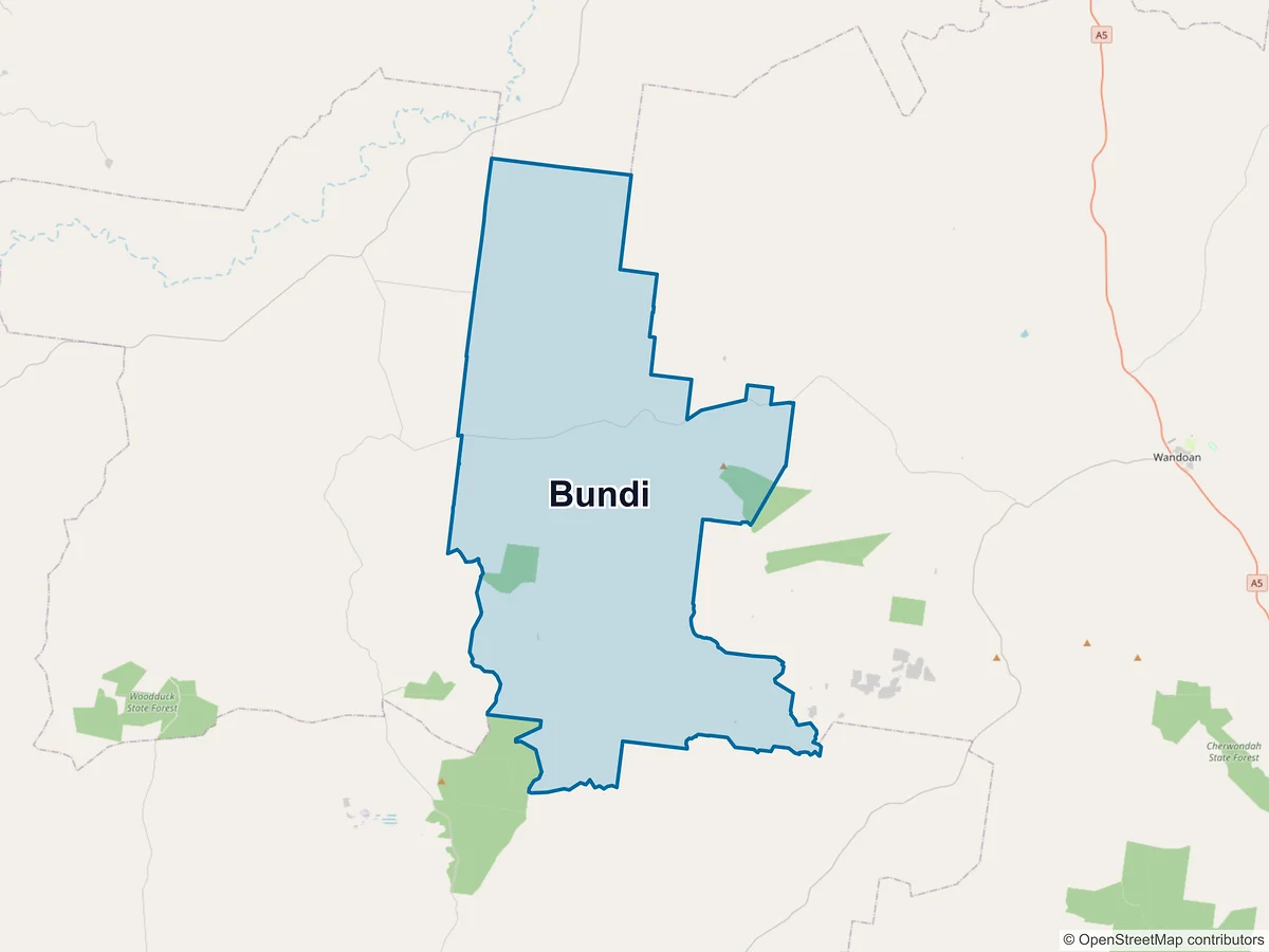 Map of Bundi, QLD, Australia