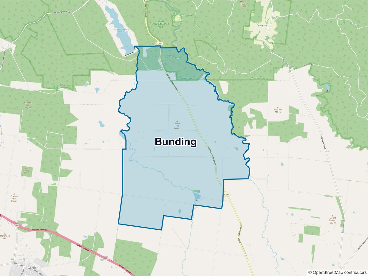 Map of Bunding, VIC, Australia