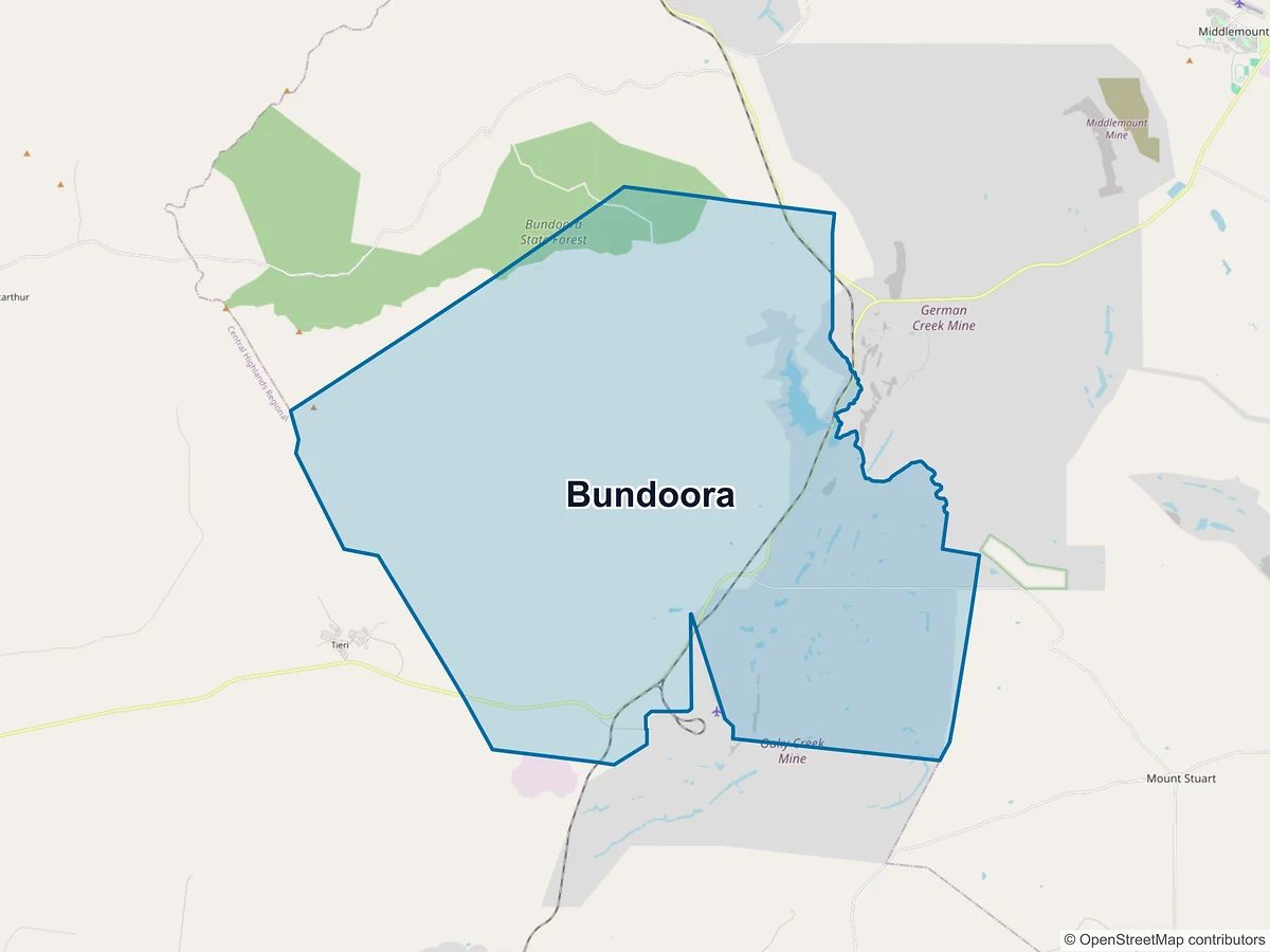 Map of Bundoora, QLD, Australia