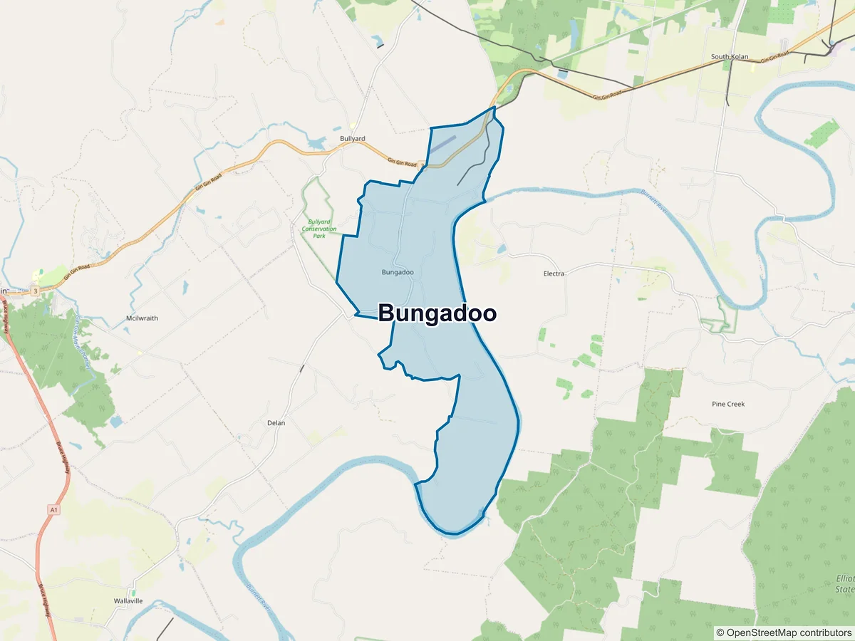 Map of Bungadoo, QLD, Australia
